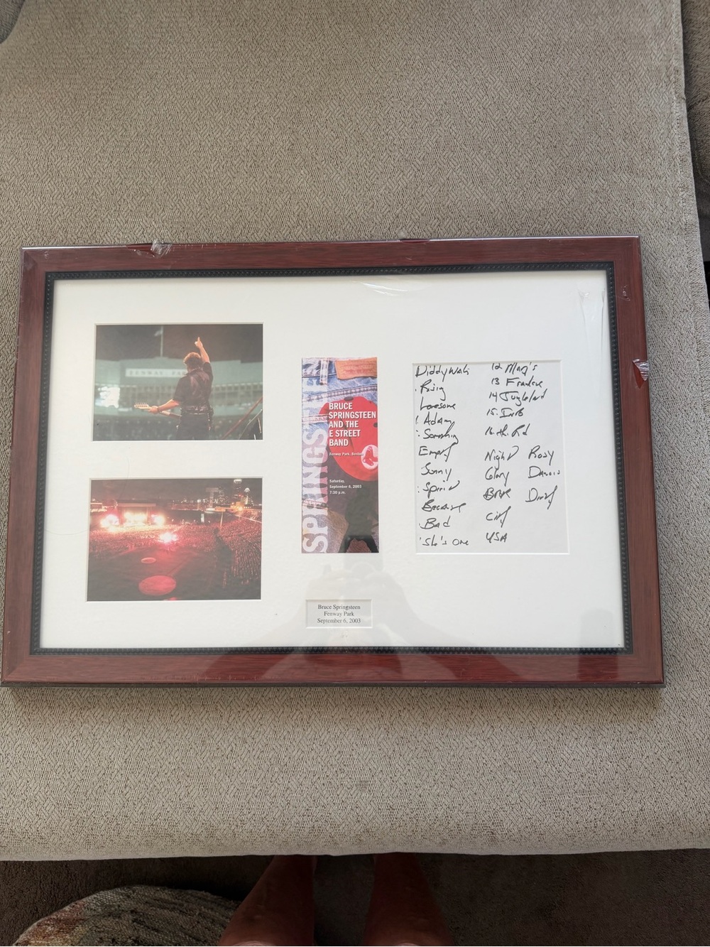 Bruce Springsteen and E street band. Fenway Park 2003 Frames Memorabilia